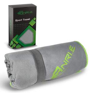Полотенце Спортивное ANRI.E. 150х75 см Микрофибра - Светло-серый