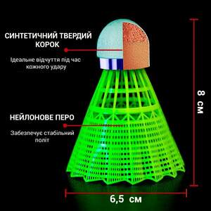 Воланы (6 шт) Нейлоновые – Долговечные Воланчики для Бадминтона Воланы (6 шт) Нейлоновые – Долговечные Воланчики для Бадминтона