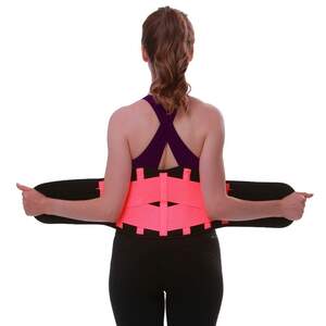 Бандаж Поясничный ANRI.E. BS-001 с Рёбрами Жёсткости (Розовый)