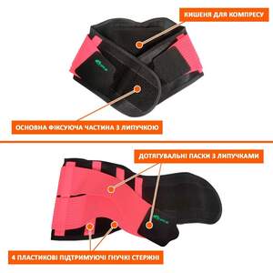 Бандаж для поясниці ANRI.E. BS-001 з Ребрами Жорсткості (Рожевий)